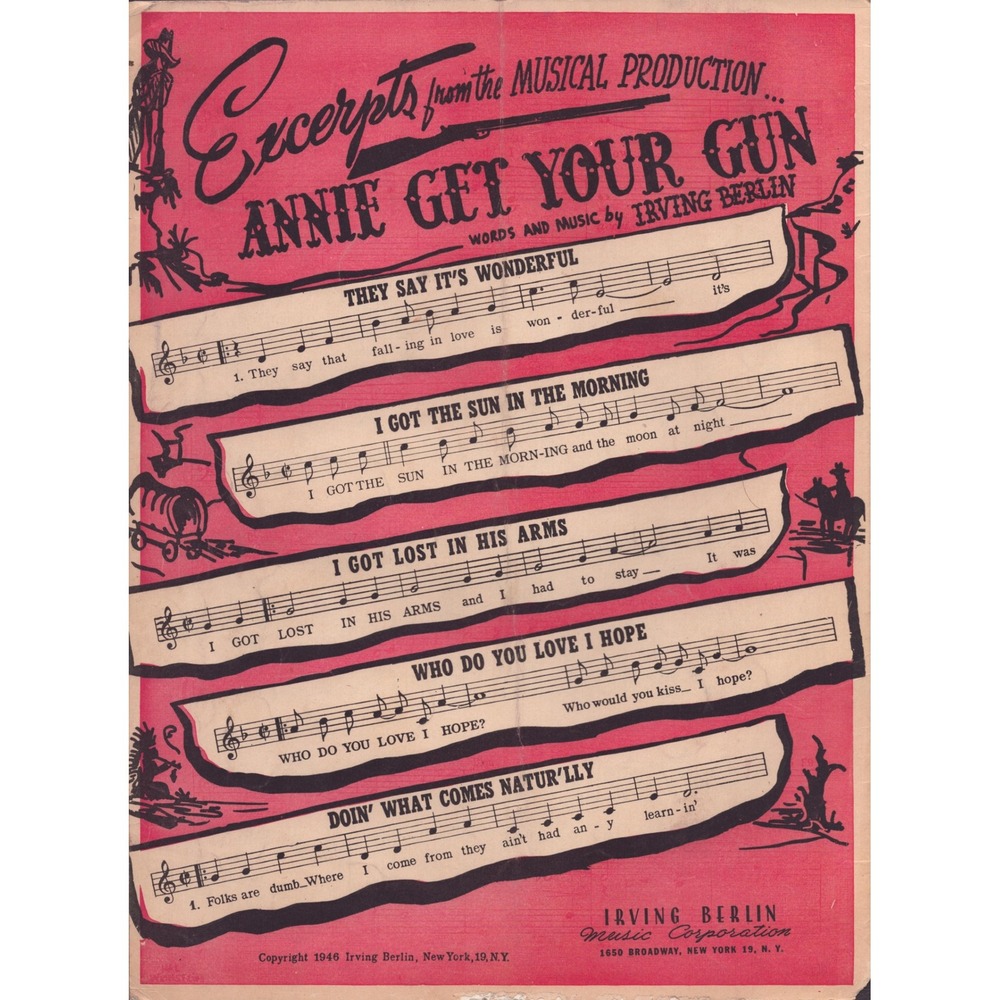 Vintage 1946 Annie Get Your Gun Sheet Music Ethel Merman Irving Berlin Broadway - Picture 2 of 2